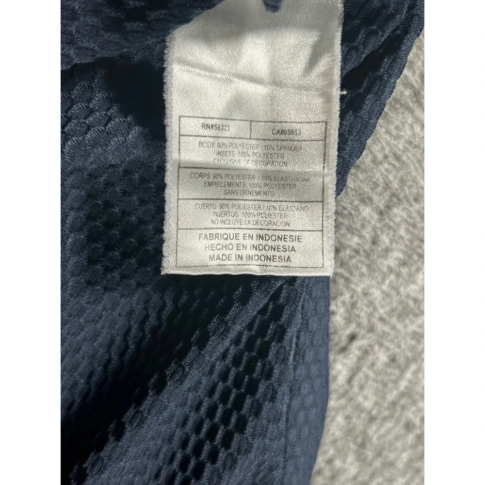 Nike Sphere Mens XL Navy Blue Textured Short Sleeve Performance Shirt Y2K Sport
